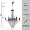 Wellmet French Empire Crystal Chandelier, 13-Light Bronze Luxury Crystal Chandelier, Traditional Court Chandelier For Living Room, Dining Room, Bedroom, Drawing Room, Foyer, Hallway, Restaurant, 33''W