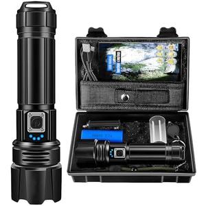 ABUNRO Rechargeable Flashlights High Lumens, Flashlight Led 2000 Lumen XHP70.2, Super Bright Flash Light, High Powered Handheld Flashlights for Hiking Camping Father's Day Gift