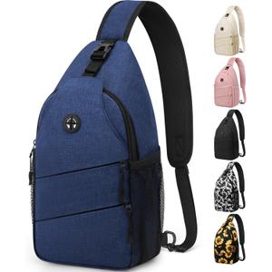 Crossbody Bags for Women Men Trendy Sling Bag Backpack Casual Chest Bag with Convertible Shoulder Strap (Medium, Blue)