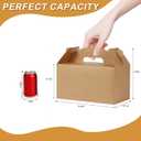 Grevo Brown Treat Box with Handle, 12Pcs, 9.45"x5"x5" Durable & Sturdy Cardstock Gable Boxes for Wedding, Baby Shower, Kids Birthday, Party Favor, Holidays Gifts