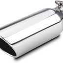 LCGP 3 Inch Inlet Exhaust Tip,3" x 4" x 12",Bolt On Stainless Steel Polished Diesel Exhaust Tailpipe Tip