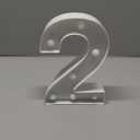 White 9×6" Number 2 With Lights