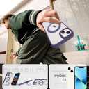 OOK 360 Spin Magnetic Stand for iPhone 13 Case, Fit for Magsafe, Slim Translucent Matte Military Grade Shockproof Phone Case with Rotatable Kickstand, Purple