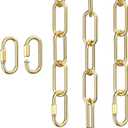 10 Feet Gold Light Fixture Chain, Adjustable Extension Chain with Connection Locks for Light Fixture, Maximum Load is 66 Pounds (1 Pack)