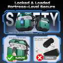 for AirPods 4 Case Cover [Safety Lock] [Magnetic One-Click Open] [Military Shockproof Armor] Double Rugged Outdoor Wireless Charging Case for AirPods 4th Generation with Keychain, Forest Green