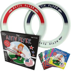 Activ Life Kids Flying Rings (2 Pack) They Fly Straight & Dont Hurt, 80% Lighter Than Standard Rings - Replace Screen Time with Healthy Family Fun - Get Outside & Play (Glow)