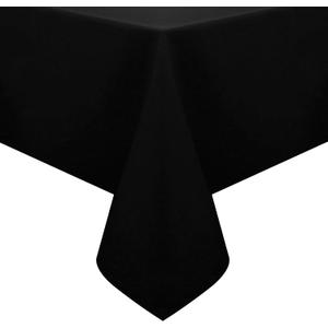 Obstal 210GSM Rectangle Table Cloth - Heavy Duty Water Resistance Microfiber Tablecloth, Decorative Fabric Table Cover for Outdoor and Indoor Use (Black,52x70 Inch)