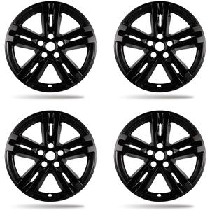 18 inch Wheel Skins compaitble with Ford Explorer 2020-2024; Set of 4 Wheel Covers ; Glossy Black