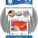 KooMall 12 10 8 Inch Multi-use Microwave Mat, Trivet, Pot Holders, Drying, Baking, Place Mat, Utensils Rest, Silicone Cover Pad for Hot Pot Pans Bowls Plates Dishes Kitchen Counter,Heat Resistant,Gray