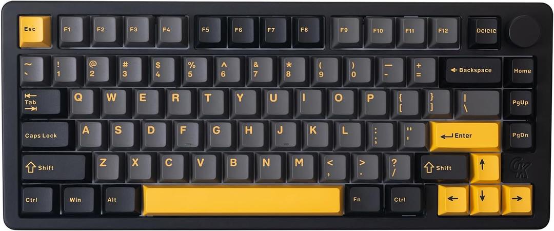 GK GAMAKAY TK75PRO Aluminum Alloy Mechanical Keyboard Gasket Mounted, Hot Swappable KTT Hyacinth Switch 2.4GHz Wireless BT5.0 USB-C 75% Cherry 81 Keys Custom RGB Backlit Gaming Keyboard (Black)