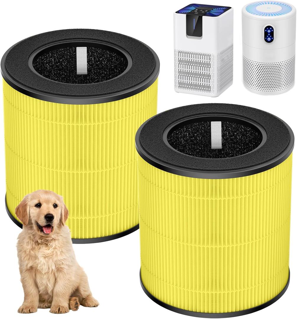 B-D02L/M05 Per Care Replacement Filter, Compatible with MOOKA B-D02L & M05, for VEWIOR B-D02U, for KOIOS B-D02L, for Tailulu D10 Air Purifier, 3-IN-1 Filter for MOOKA B-D02L Filter, 2 Pack