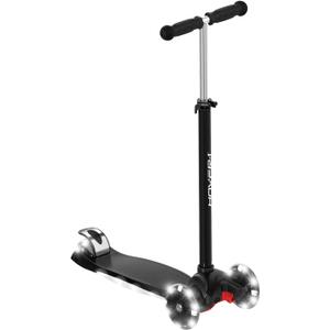 Hover-1 Scout Folding Kick Scooter for Kids with Multicolor Wheel Lights, 4.8 Front Wheels, Rear Foot Brake, and 110 LB Weight Capacity (Black)