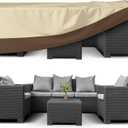 Patio Furniture Covers Waterproof for Dining Table and Chairs, Rectangular Outdoor Furniture Set Cover, Anti-Fade, Tear/Water Resistant Patio Furniture Set Covers, 126" L x 84" W x 28" H