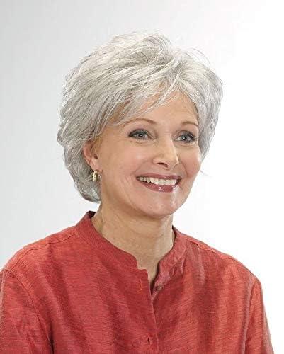 BLONDE UNICORN White Short Pixie Cut Wig with Bangs for Women, Fiber & Remy Human Hair Blend for Natural Daily Use Wig