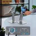AboveTEK 2-in-1 Phone & iPad Stand, Magnetic iPad Stand with Clamp, Aluminum Tablet Holder for Desk, 360 Rotation, Suction Base, Professional for Office, Fit for Phones & 9.713" Tablets, Gift for Him, Gray