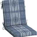 Arden Outdoor Dining Chair Cushion, 20 in x 20 in, Weather-Proof, Rain-Proof, Fade Resistant Patio Cushion for Patio, Dining, or Rocking Chairs 20 x 20, Blue Shibori Stripe