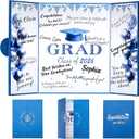 Blue Graduation Party Decorations Class of 2026 - Extra Large 22" x 14" Graduation Guest Book to Sign Signature Board for Graduation Gifts Congrats Grad Party Favors Supplies Decor Keepsake