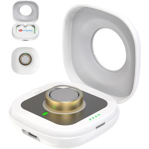 Wireless Charging Case for Oura Ring 4 Charger, 2000mAh Portable Travel Charger Station Fits All-Sized Ring Gen 4, 30-Day Runtime (Official Dock NOT Included) (White)