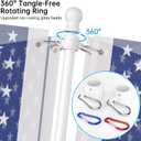 ZMTECH Flag Pole - Upgraded Bracket, 6 FT Stainless Steel Flag Poles for Outside House, Residential or Commerical, Tangle Free Flag Pole Kit for American Flag (Without Flag, White)