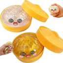 Lemoneon Glitter Dumpling Squishy Mystery Box 2 Pcs - 2026 Upgraded Dumplings Squishes for Adults Teens Squeeze Easter Basket Stuffers & Stocking Stuff Shocked Confused White and Gold