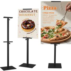 HUAZI 3PACK Poster Stand with Heavy Duty Base Sign Stand Holder Floor Freestanding Poster Board Stand Adjustable Height Up to 75inches, Black
