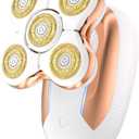 5D Magnetic Electric Razor for Women, Wet Dry Shaver with Floating Head, USB-C Quick Charge, 90 Min Runtime, Gold, for Legs and Body