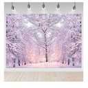 Mocsicka Winter Backdrop - 7x5ft Snow Forest Winter Path Photography Backdrop - Frozen Wonderland Christmas Party Decorations - Photo Background