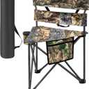 Hunting Chair Extra Large Folding Tripod Chair with Backrest Portable Camping Chair for Fishing Blind Hunting (Brown)