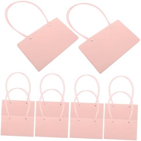 HEALLILY 10pcs Macaron Colored Flower Wrapping Bags with Handle Elegant Pattern Present Packaging for Florists Craft Tote for Weddings Birthdays and Special Occasions