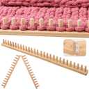 maileiduo 48 Chunky Blanket Loom, Wooden Knitting Loom Kit for Chunky Yarn, Blanket Loom for ChunkyYarn, Throws, ThickYarn