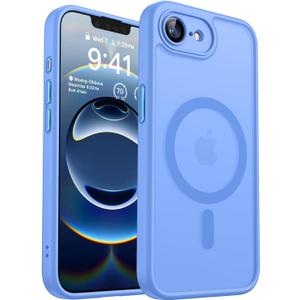 CANSHN Magnetic for iPhone 17e / 16e Case, Upgraded [Full Camera Protection] [Compatible with Magsafe] [Translucent Matte] Shockproof Protective Phone Case for iPhone 17e / 16e - Ultramarine