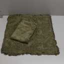 MIULEE Decorative Black Throw Pillow Covers 20x20 Inch Set of 2 Soft Cozy Boho Farmhouse Couch Pillow Covers with Tassels Chenille Accent Pillowcases for Spring Sofa Bed Living Room Home Decor Green