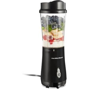 Hamilton Beach Portable for Shakes and Smoothies, 14 Oz BPA Free Travel Cup & Lid, Durable Stainless Steel Blades, Personal Smoothie, Black (51101AG)