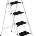 Best Choice Products 4-Step Portable Folding Heavy-Duty Steel Ladder w/Hand Rail, Wide Platform Steps, 330lbs Capacity
