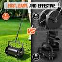 Double-Row Rolling Lawn Aerator, Manual Yard core-Removing Tool,Hollow Tine Lawn Aerator,Push-Type Rolling Rotary Aerator for compacted Garden Soil.