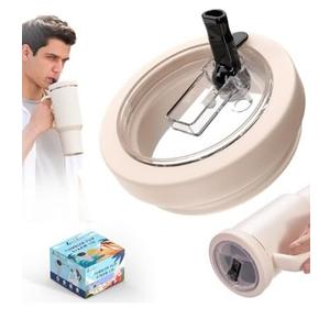 40 Oz Tumbler Flip Straw Lid for Stanley Quencher, Silicone Leak Proof Replacement Cover Reusable, Splash Resistant Cup Lids Accessories with Cleaning Brush Set