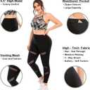 Plus Size Leggings, Black Mesh Yoga Pants for Women with Pockets High Waisted Tummy Control & Squat Proof Workout Leggings Black 5XL (Black)