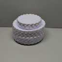 supernal 100pcs White and Gold Plastic Plates Scalloped Plastic Plate - Plastic Plates for Party,Pretty Dinner Plate Perfect for Valentine's Day Wedding and Birthday