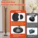 Door Security Bar - Upgraded Anti-Slip Base,Heavy Duty Burglar Door Stopper Stick,28-52" Adjustable Barricade Safety Jammer Stoper for Front Door Patio Sliding Glass Window,Black