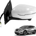 13 Pins Left Drive Side Door Mirror Fit for Nissan Murano 2.5L 3.5L 2016-2021 Replaces# 96302-5AA4C NI1320288 with Camera Power Heated Signal Light Power Folding