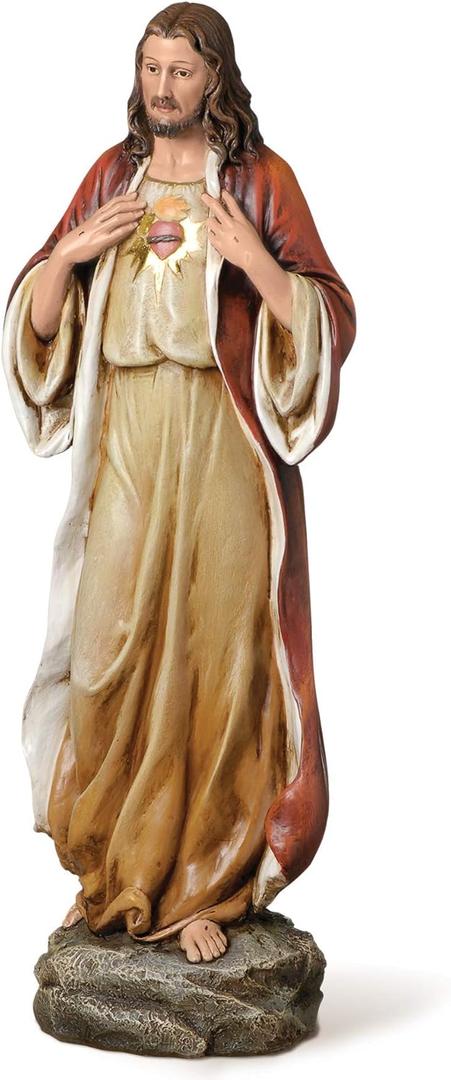 Joseph's Studio by Roman, 13.75" H Sacred Heart of Jesus Figure, Religious Gifts, Home Decor
