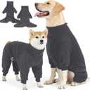 Fleece Dog Sweater for Small Medium Large Dog for Run Walk Sleep Pet Winter Jacket & Windproof Clothes Coat Large Grey, L