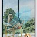 MAGZO Magnetic Screen Door Fit Door Size 36 x 80 Inch, Screen Size 38" x 81" Strong Magnets Mesh, Reinforced Fiberglass Net for Patio and Front Entrances, Gray