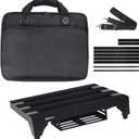 Supper Light Guitar Pedal Board 2.1 lb 13.8" x 11" Aluminum Alloy Pedalboard with Power Supply Bracket (Black)