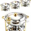 Beviliu 8QT Chafing Dishes for Buffet 4 Pack, Ultra-Large Capacity Warming Trays for Large Gatherings, 8QT Food Warmers for Parties Buffet, Catering Supplies Buffet Display Chafing Dish for Parties
