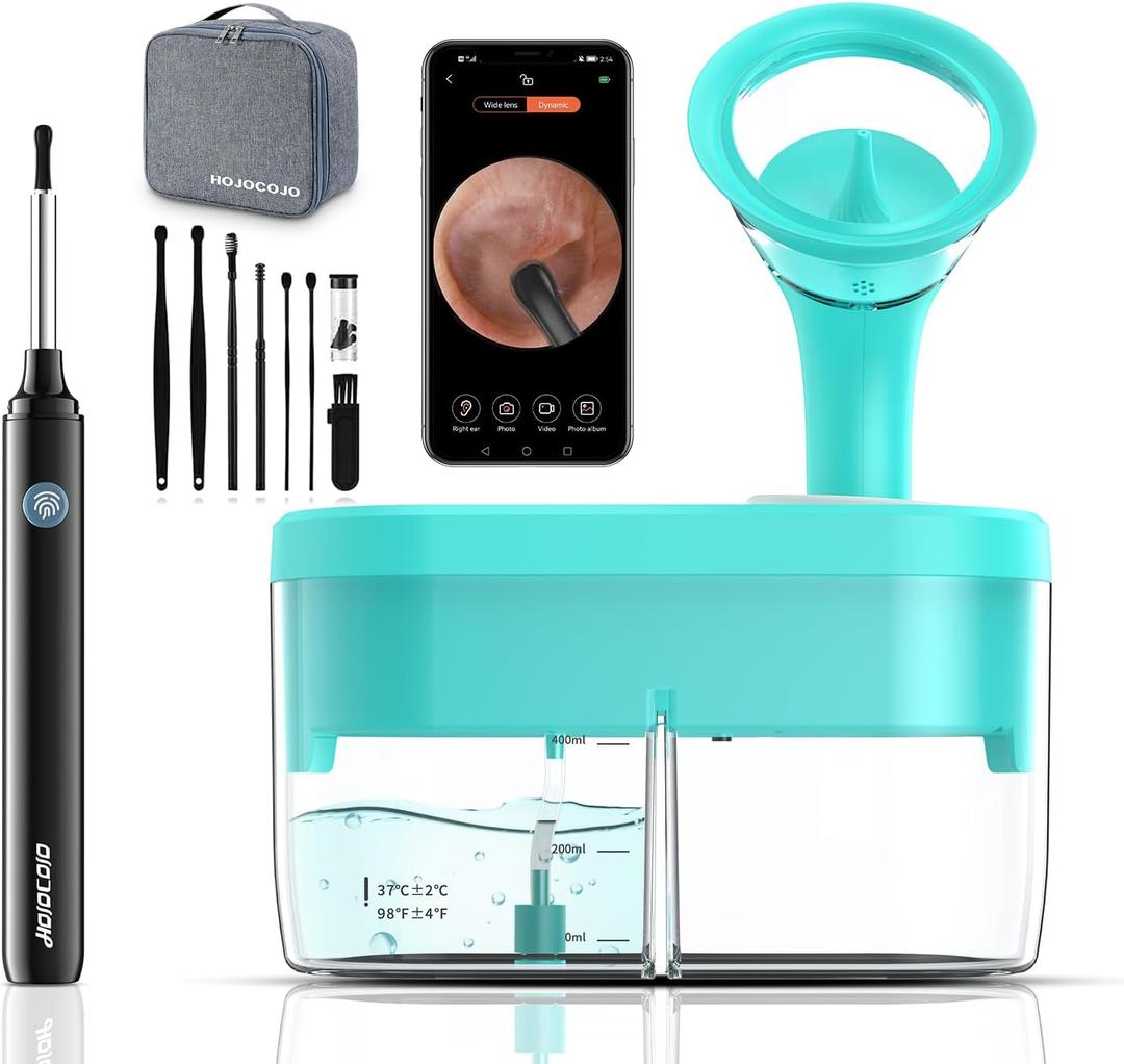 [2024 Presell] Electric Ear Cleaner, with APP Connection, with Ear Scope Otoscope with 4 Pressure Modes, Safe Rechargeable Ear Wax Removal Tool for Adults with 4 Ear Tips and Portable Hard Case