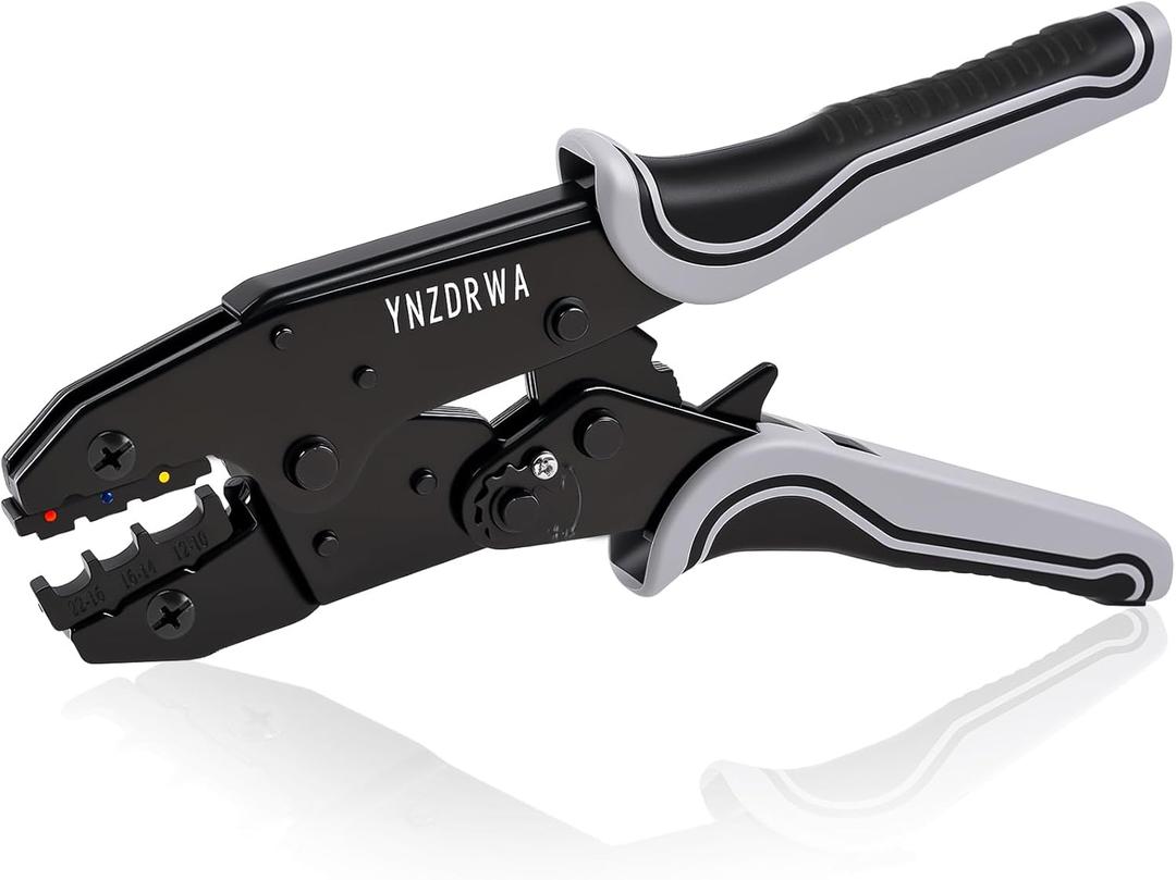Crimping Tool for Heat Shrink Connectors, Upgraded Wire Crimper Tool, Ratcheting Wire Terminal Crimper - Crimping Pliers - Ratchet Terminal Crimper for 10 to 22 AWG Wire