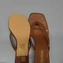 Women's Kitten Heels Sandals Square Open Toe Flip Flop Heels 1.8-2 Inch Heeled Sandals for Women (6.5, Brown)