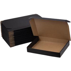 13x10x2 Inches Shipping Boxes Pack of 25, Packaging Corrugated Cardboard Mailer Boxes for Small Bussiness, Black