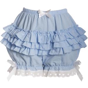 MT Women Lolita Bloomers Victorian Ruffle Petticoat Pantloons Seven Colors (Blue, S)